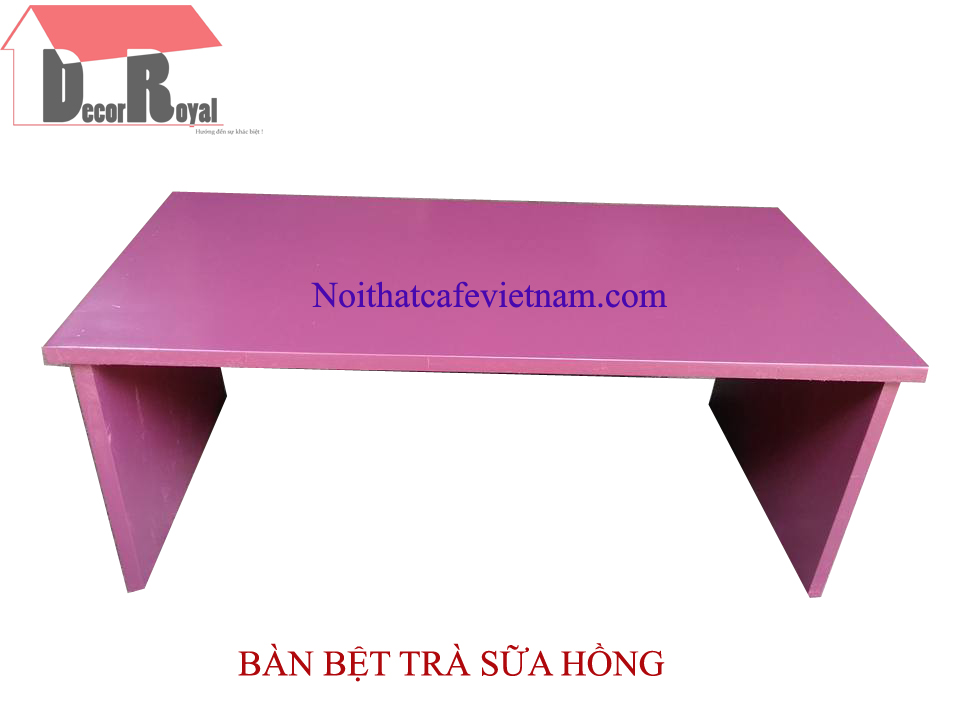 Bàn trà sữa màu hồng